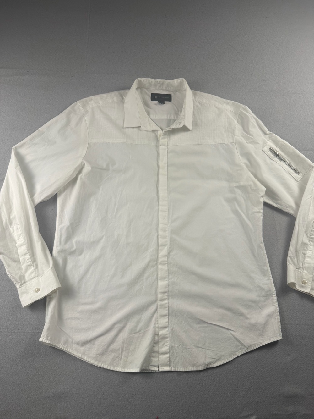 INC International Concepts White Long-Sleeve Dress Shirt